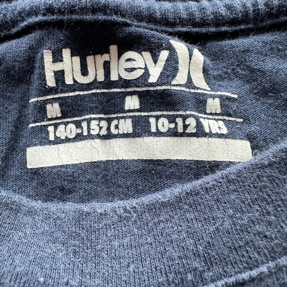 Hurley Boys Size 10-12 Navy Long Sleeve  Graphic Tee Shirt - Picture 4 of 5